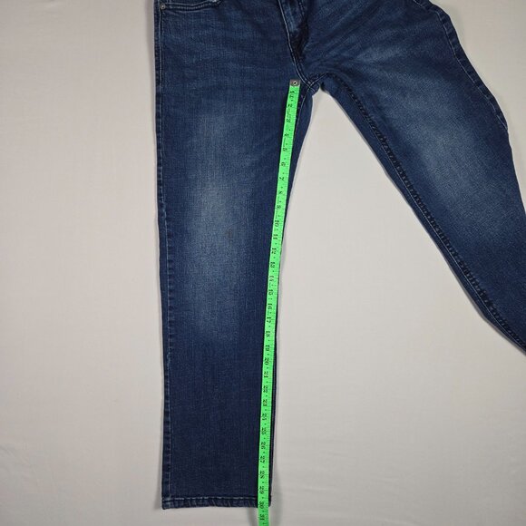 TK Axel Slim Bootcut Jeans Men’s 32x32 Blue Double Back‎ Pockets Stretch Denim - Picture 8 of 13